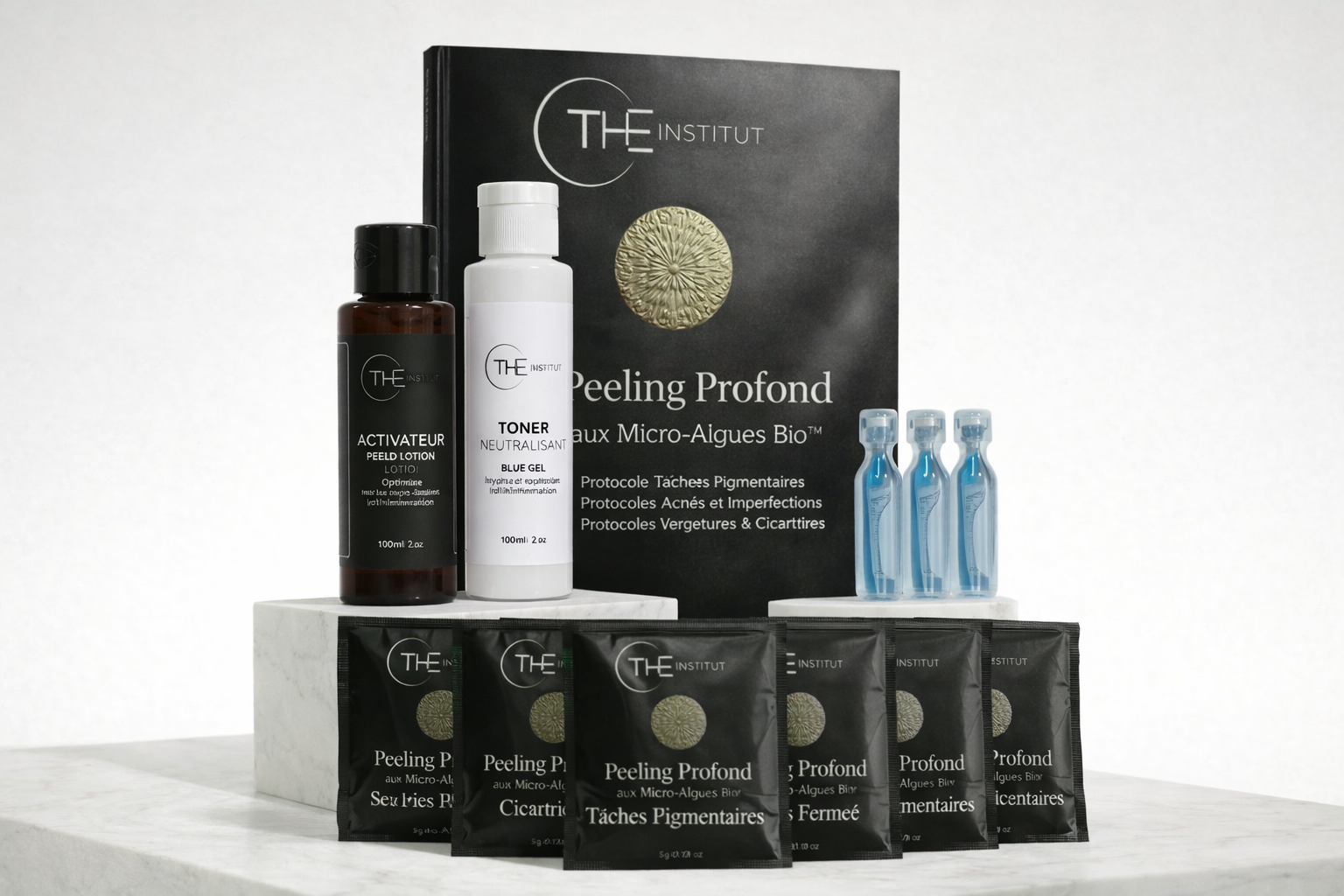 Pack Découverte complet — 6 sachets + Activateur + Toner + Blue Sérum + Guide des 3 Protocoles